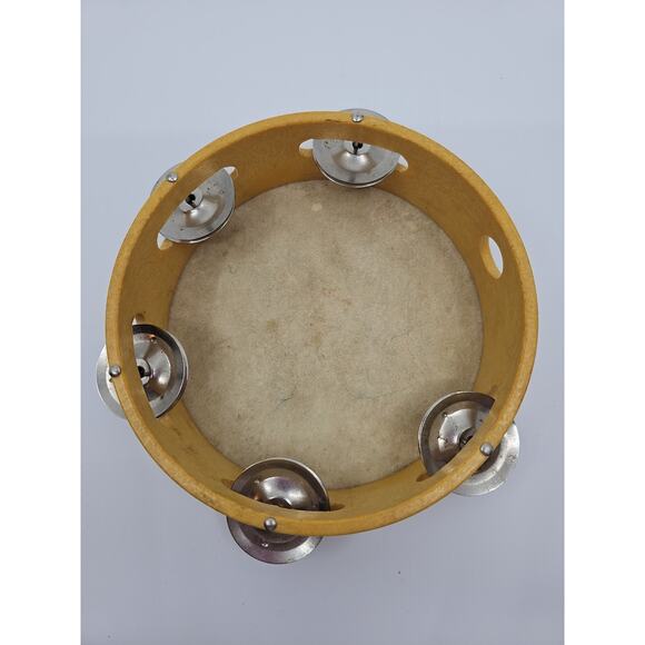 Vintage Single Wood Tambourine 6" Jingles Head Very Good Condition - Picture 5 of 8